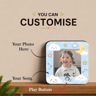 Personalized Birthday Gift for Daughter & Son Customized Musical Fridge Magnet with Photo Music Player Music Box Fridge Magnet Return Gift for Kids